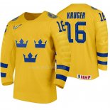 Maglia Hockey Suecia Marcus Kruger Home 2020 Iihf World Giallo