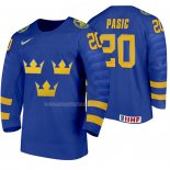 Maglia Hockey Suecia Nikola Pasic Away 2020 Iihf World Junior Championship Blu