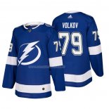 Maglia Hockey Tampa Bay Lightning Alexander Volkov Home Autentico Giocatore Blu