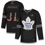 Maglia Hockey Toronto Maple Leafs Frederik Andersen 2020 USA Flag Nero