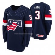 Maglia Hockey USA Evan Bushy 2019 Hlinka Gretzky Cup Blu