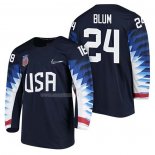 Maglia Hockey USA Jonathon Blum 2018 Olympic Blu