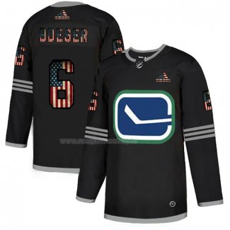 Maglia Hockey Vancouver Canucks Brock Boeser 2020 USA Flag Nero