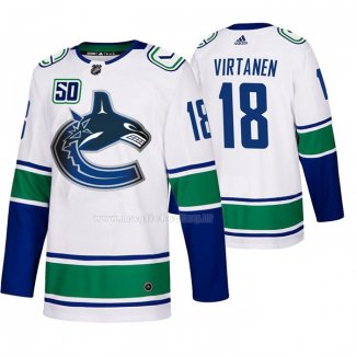 Maglia Hockey Vancouver Canucks Jake Virtanen 2019-20 Away Autentico Bianco