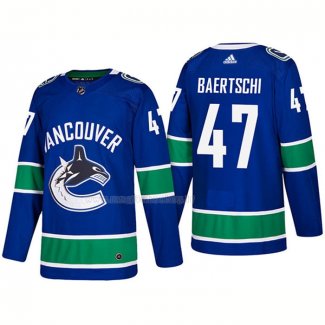 Maglia Hockey Vancouver Canucks Sven Baertschi Home Premier 2017-2018 Blu