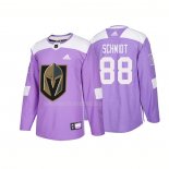 Maglia Hockey Vegas Golden Knights Nate Schmidt Autentico 2018 Fights Cancer Viola