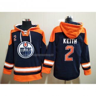 Felpa con Cappuccio Edmonton Oilers Duncan Keith Blu