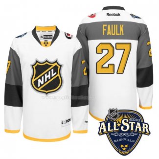 Maglia Hockey 2016 All Star Carolina Hurricanes Justin Faulk Bianco