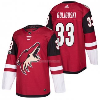 Maglia Hockey Arizona Coyotes Alex Goligoski Home Autentico 2018 Rosso
