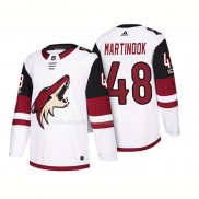 Maglia Hockey Arizona Coyotes Jordan Martinook 2018 Season Centennial Patch Team Road Bianco