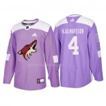 Maglia Hockey Arizona Coyotes Niklas Hjalmarsson 2018 Fights Cancer Viola