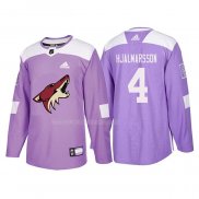 Maglia Hockey Arizona Coyotes Niklas Hjalmarsson 2018 Fights Cancer Viola