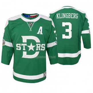 Maglia Hockey Bambino Dallas Stars John Klingberg Replica Giocatore 2020 Winter Classic Verde