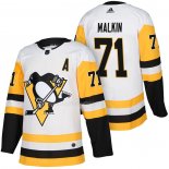 Maglia Hockey Bambino Pittsburgh Penguins Evgeni Malkin 2018 Autentico Away Bianco