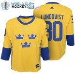 Maglia Hockey Bambino Suecia Henrik Lundqvist Premier 2016 World Cup Giallo