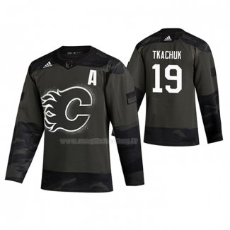 Maglia Hockey Calgary Flames Matthew Tkachuk 2019 Veterans Day Camuffamento