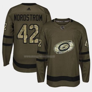 Maglia Hockey Carolina Hurricanes Joakim Nordstrom 2018 Salute To Service Verde Militare