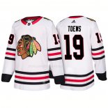 Maglia Hockey Chicago Blackhawks Jonathan Toews Away 2018 Bianco