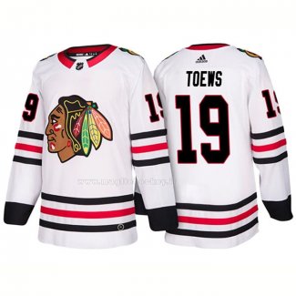Maglia Hockey Chicago Blackhawks Jonathan Toews Away 2018 Bianco