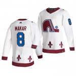Maglia Hockey Colorado Avalanche Cale Makar Reverse Throwback Autentico 2021 Bianco
