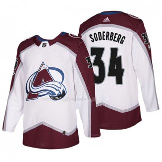 Maglia Hockey Colorado Avalanche Carl Soderberg 2018 Bianco