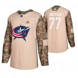 Maglia Hockey Columbus Blue Jackets Josh Anderson Veterans Day Camuffamento