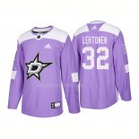 Maglia Hockey Dallas Stars Kari Lehtonen Autentico 2018 Fights Cancer Viola