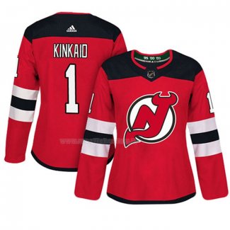 Maglia Hockey Donna New Jersey Devils Keith Kinkaid Autentico Giocatore Rosso