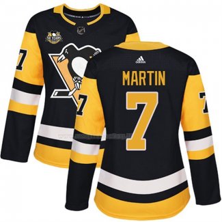 Maglia Hockey Donna Pittsburgh Penguins Paul Martin 50 Anniversary Home Premier Nero