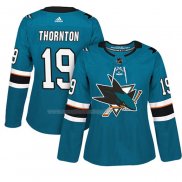 Maglia Hockey Donna San Jose Sharks Joe Thornton Autentico Giocatore Verde
