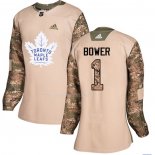 Maglia Hockey Donna Toronto Maple Leafs Johnny Bower Autentico 2017 Veterans Day Camuffamento