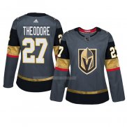 Maglia Hockey Donna Vegas Golden Knights Shea Theodore Home Autentico Giocatore Gris