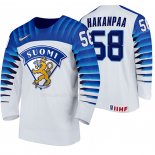 Maglia Hockey Finlandia Jani Hakanpaa Home 2020 Iihf World Championship Bianco