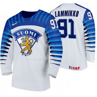 Maglia Hockey Finlandia Juho Lammikko Home 2020 Iihf World Championship Bianco