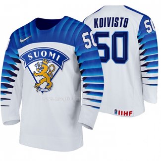 Maglia Hockey Finlandia Miika Koivisto Home 2020 Iihf World Championship Bianco