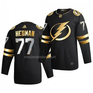 Maglia Hockey Golden Edition Tampa Bay Lightning Victor Hedman Limited Autentico 2020-21 Nero