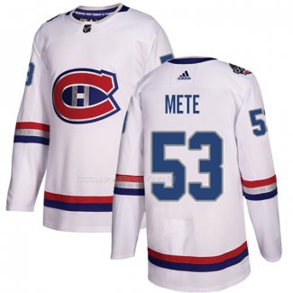 Maglia Hockey Montreal Canadiens Victor Mete Autentico 2017 100 Classic Bianco