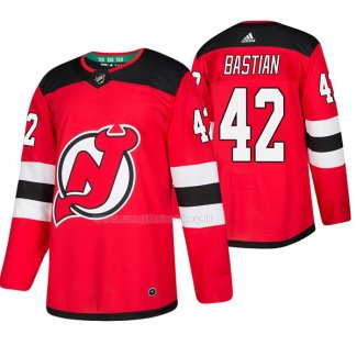 Maglia Hockey New Jersey Devils Nathan Bastian Home Autentico Rosso