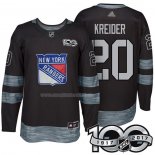 Maglia Hockey New York Rangers Chris Kreider 1917-2017 100th Anniversario Nero