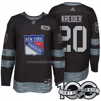 Maglia Hockey New York Rangers Chris Kreider 1917-2017 100th Anniversario Nero