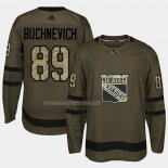 Maglia Hockey New York Rangers Pavel Buchnevich 2018 Salute To Service Verde Militare