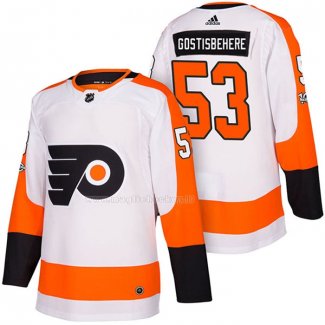 Maglia Hockey Philadelphia Flyers Shayne Gostisbehere Autentico Away 2018 Bianco