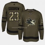 Maglia Hockey San Jose Sharks Barclay Goodrow 2018 Salute To Service Verde Militare