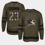 Maglia Hockey San Jose Sharks Barclay Goodrow 2018 Salute To Service Verde Militare