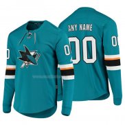 Maglia Hockey San Jose Sharks Personalizzate Platinum Verde