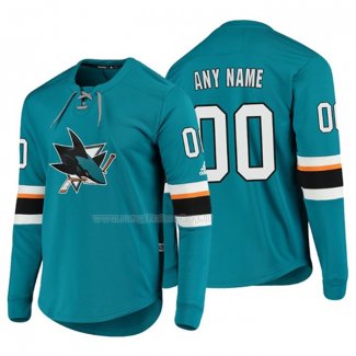 Maglia Hockey San Jose Sharks Personalizzate Platinum Verde