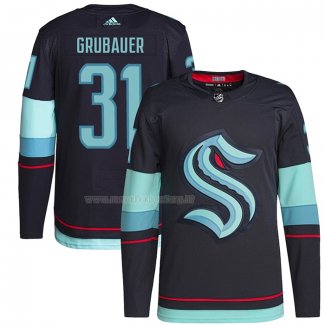 Maglia Hockey Seattle Kraken Philipp Grubauer Primary Autentico Blu