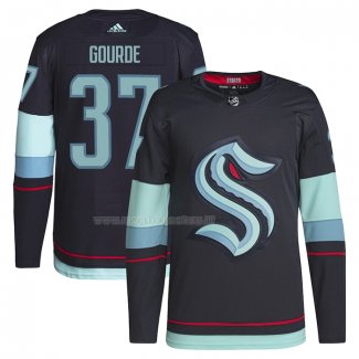 Maglia Hockey Seattle Kraken Yanni Gourde Home Primegreen Autentico Pro Blu