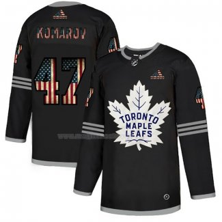 Maglia Hockey Toronto Maple Leafs Leo Komarov 2020 USA Flag Nero