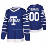 Maglia Hockey Toronto Maple Leafs Personalizzate Throwback Autentico Pro Blu